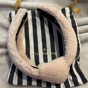 Lele Sadoughi Cream Fleece Headband